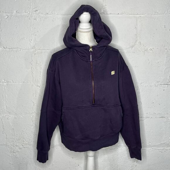 Peloton Women's Purple Half Zip Chic Purple Hoodie Size Medium - Picture 2 of 7